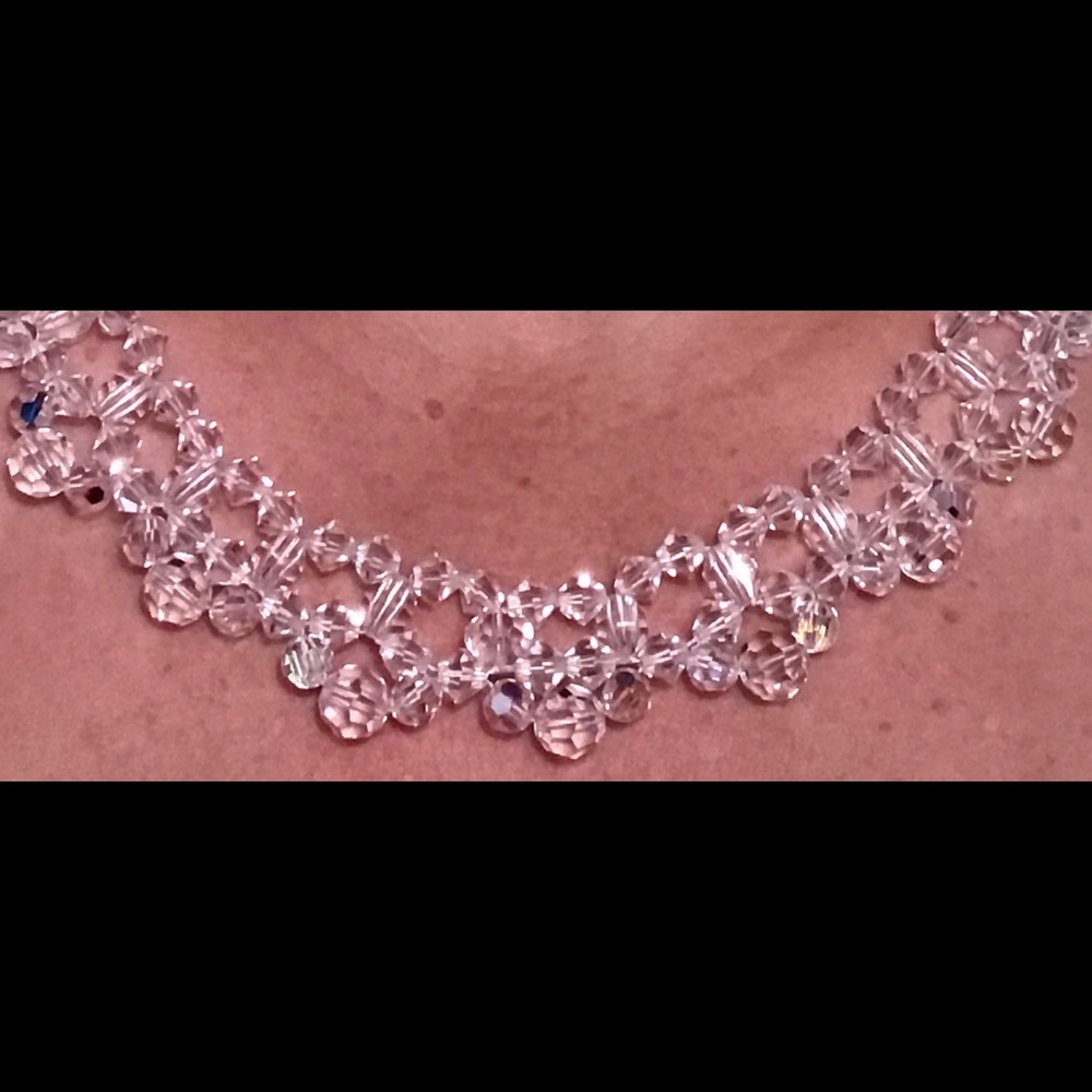 Handmade by me: Woven  Swarovski necklace. - Picture 2 of 7